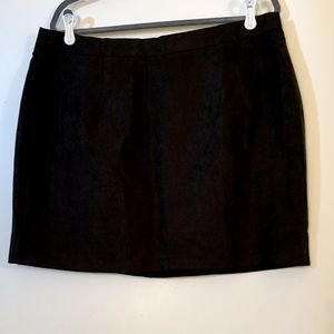 **NWOT** Faux Suede Black Mini Skirt